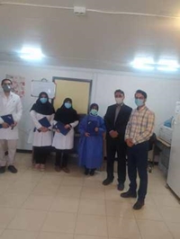 حضور معاون بهداشتی شبکه در مراکز خدمات جامع سلامت جهت تقدیر از پرسنل آزمایشگاه به مناسبت روز آزمایشگاه